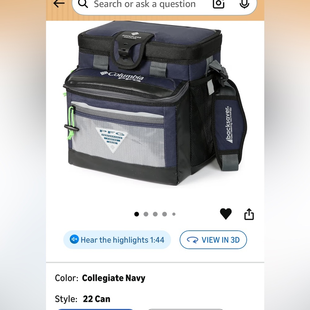 Columbia PFG Navy and Black Cooler Bag - Picture 15 of 16